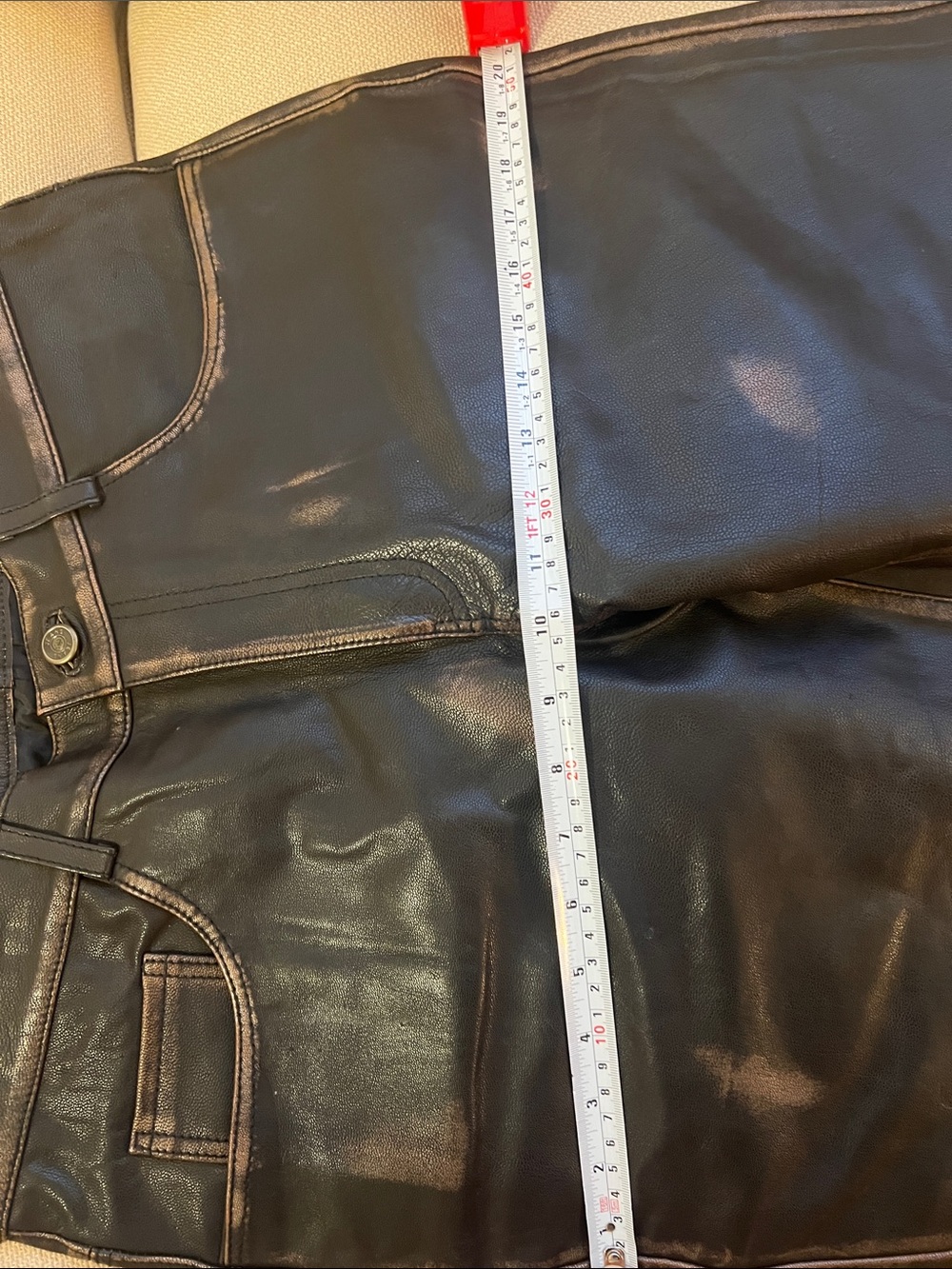 Men’s 100% Genuine Dark Brown Leather Pants - Picture 8 of 11